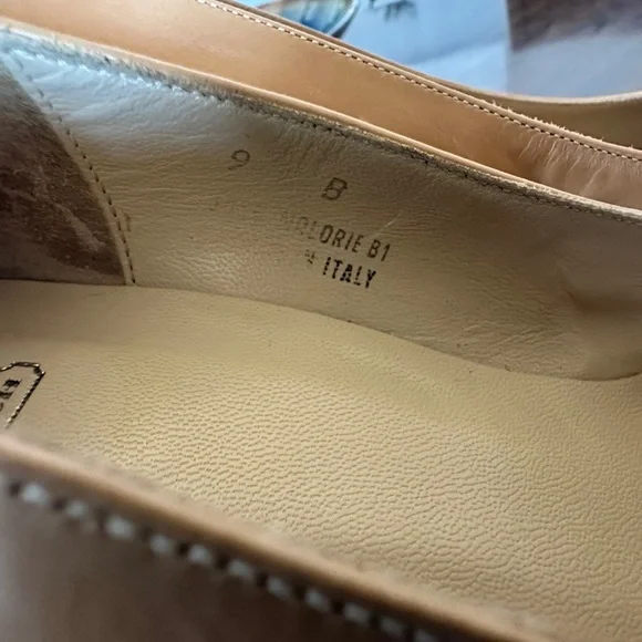 Coach Leather Tan Square Toe Malorie B1 Pumps Wooden Heel Size 9 - Picture 5 of 15